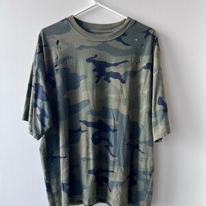 PACSUN
light wash camo box cut T with light distressing
